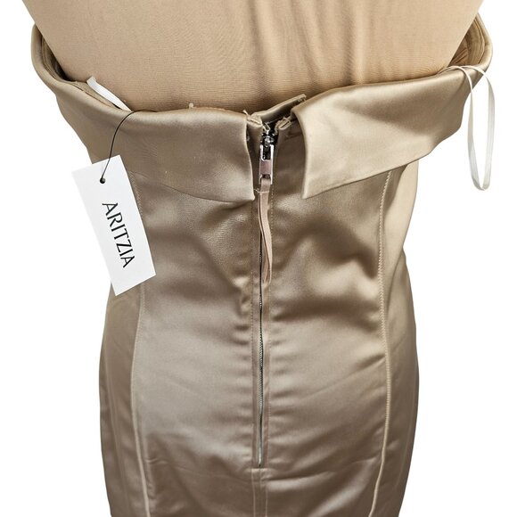 Ten NWT Aritzia Shimmer Satin Tube Dress Satin Look and Silk Feel Sz 12 - Picture 14 of 16